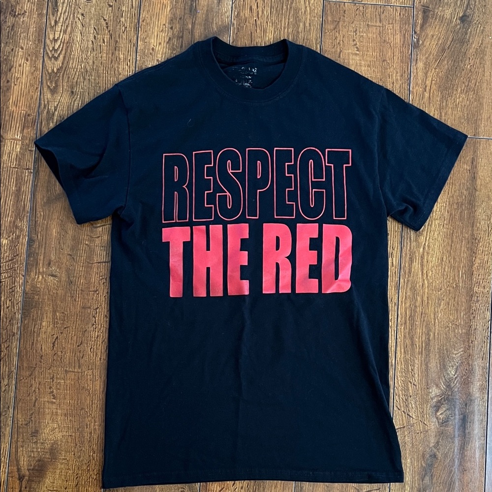 Red thin line tee